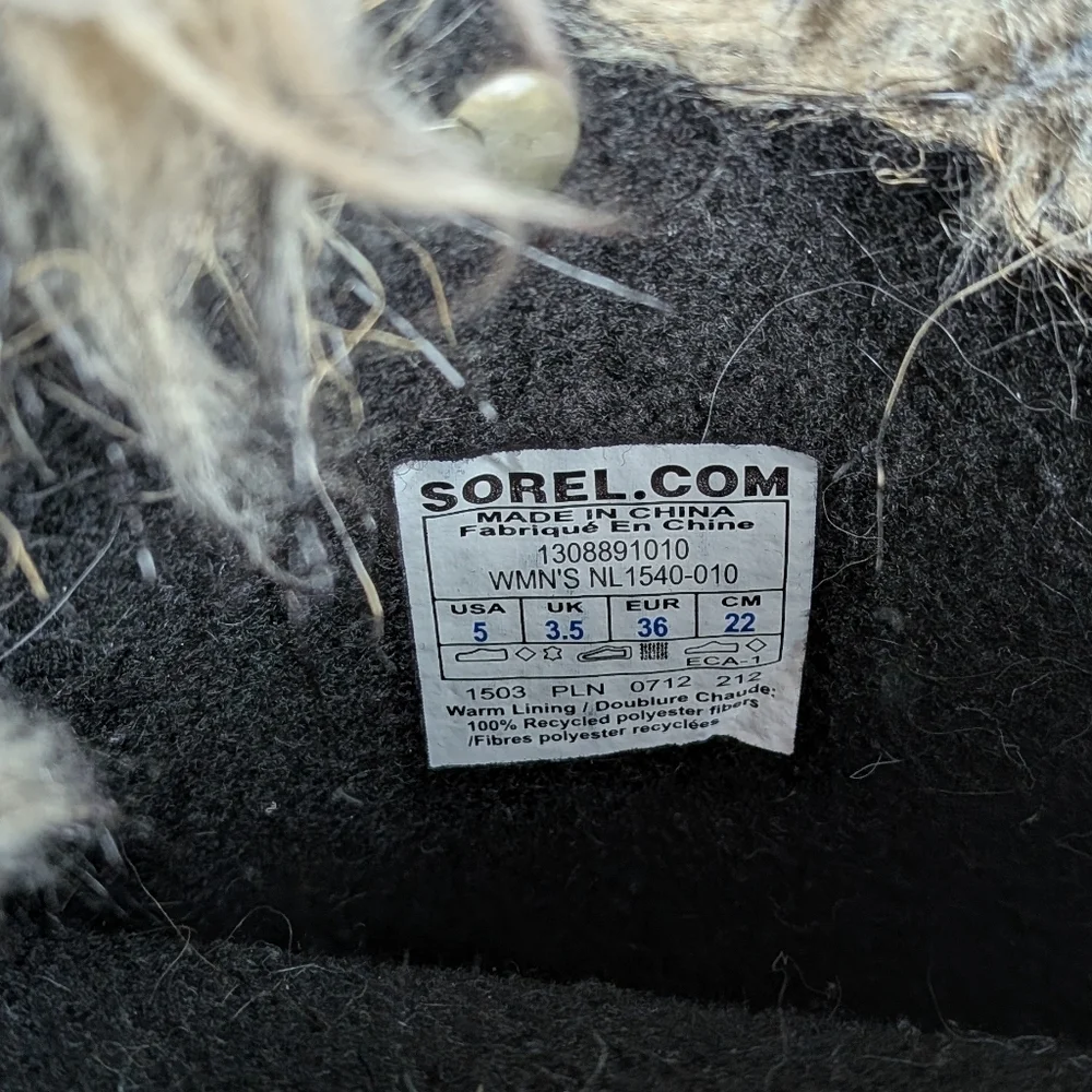SOREL Women Winter Black Boots Suede Waterproof Size 5 US Snow Boots - Picture 10 of 10